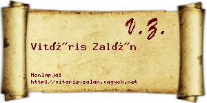 Vitáris Zalán névjegykártya